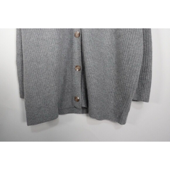 NWOT Quince Gray Mongolian Cashmere Oversized Boyfriend Cardigan Sweater M 0546 - Picture 6 of 9
